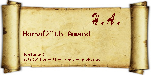 Horváth Amand névjegykártya