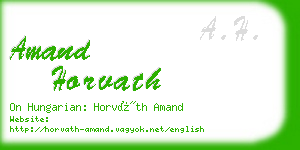 amand horvath business card